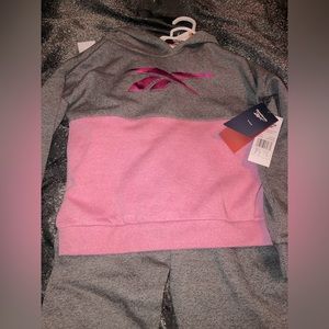 Girls Sweatsuit Pink 2 Piece Jog Set Size 6x Reebok